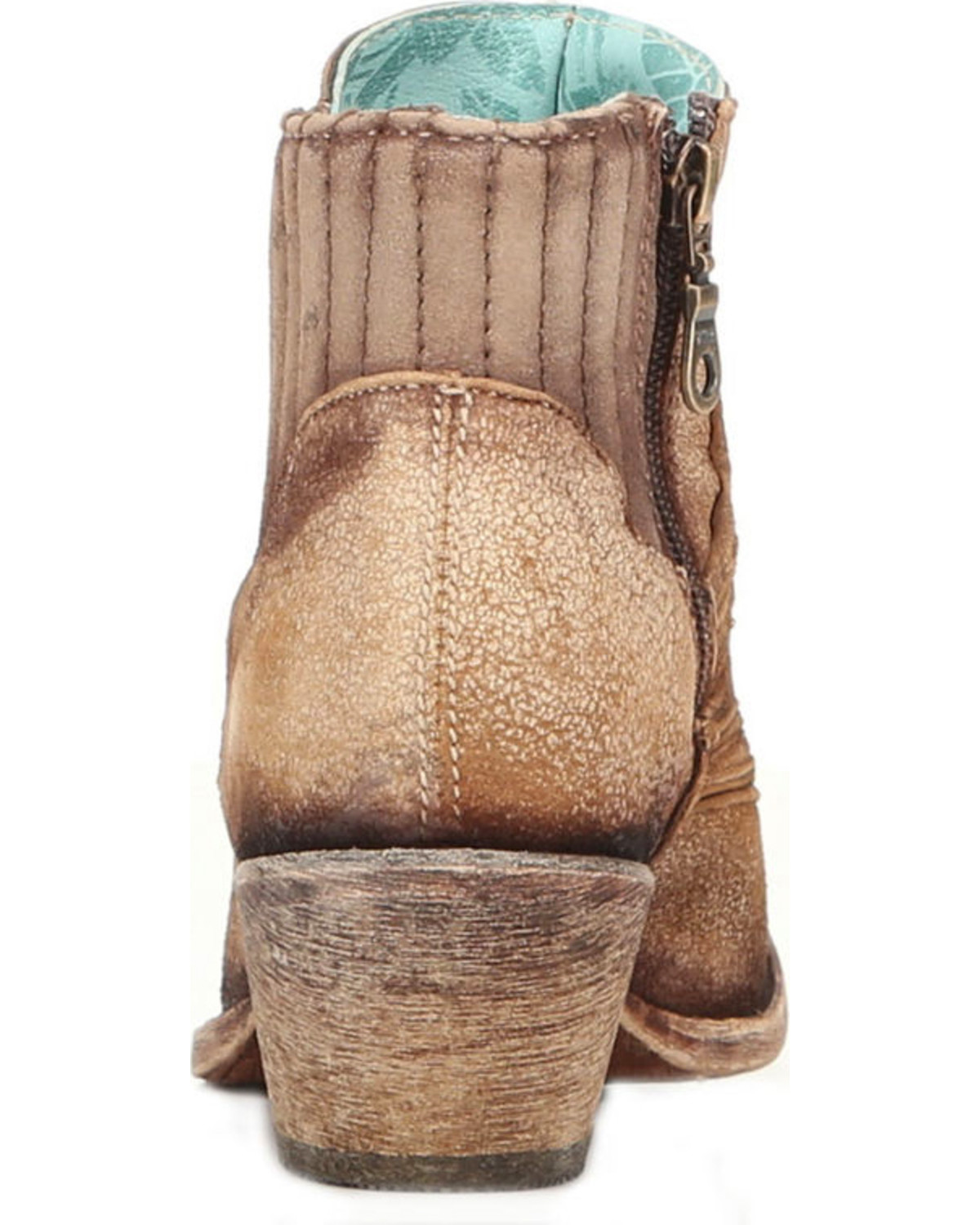 Corral Women's Laser Etched Ankle Boots - Round Toe - Country Outfitter