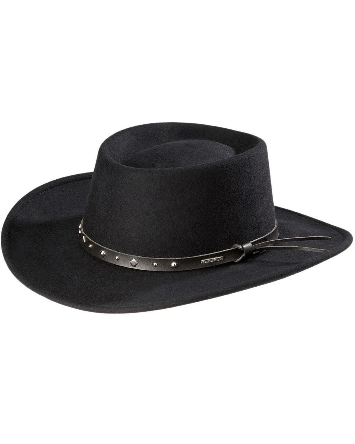 Stetson Black Hawk Crushable Wool Felt Gambler Hat Country Outfitter