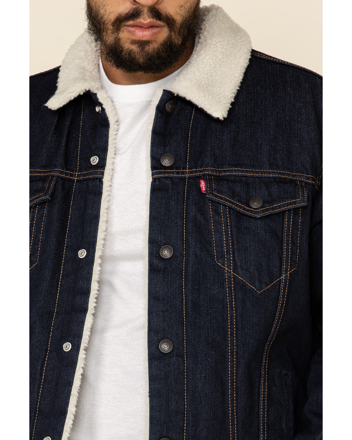 dark sherpa denim jacket