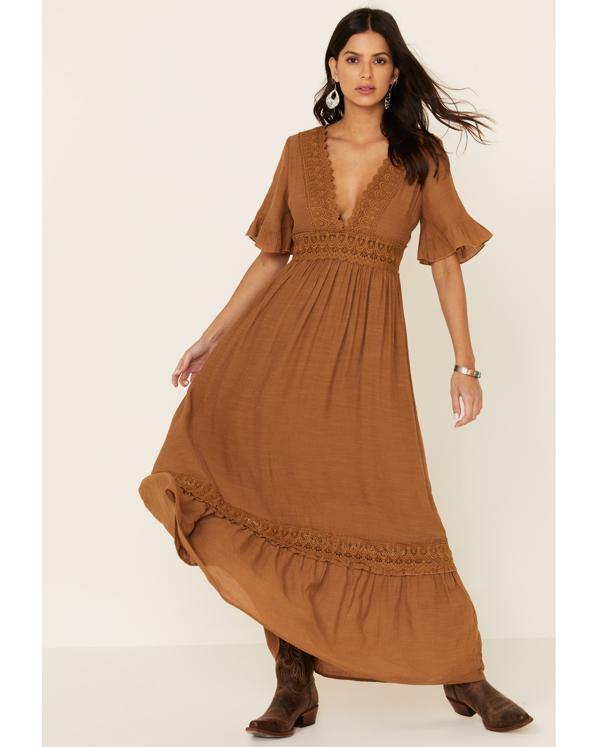 Wishlist Women's Lace Trim Maxi Dress Country Outfitter