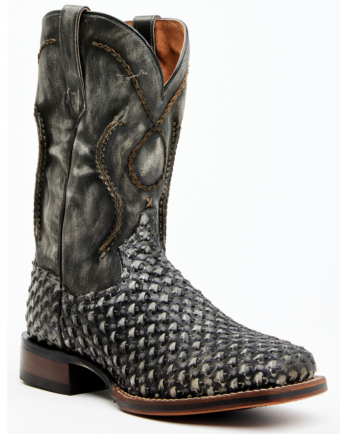 Dan Post Men's Stanley Basket Weave Western Boots Broad Square Toe