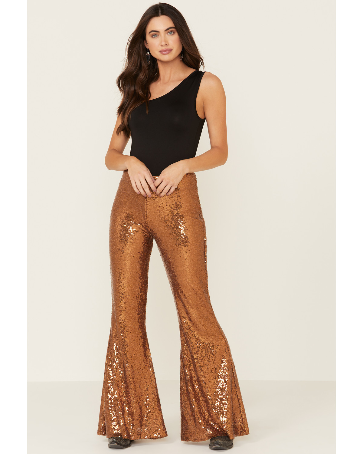 sequin bell bottom pants