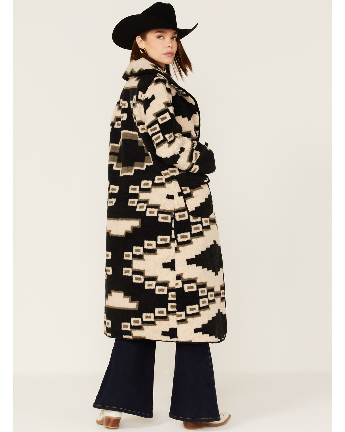 Tasha Polizzi Women's Becket Southwestern Print Sherpa Blanket Coat