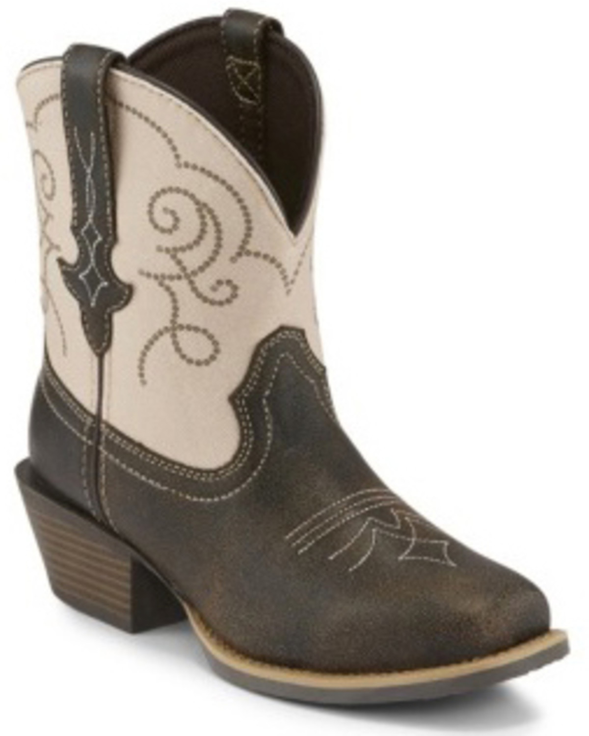 Justin Women's Chellie Quake Brown Western Booties Square Toe