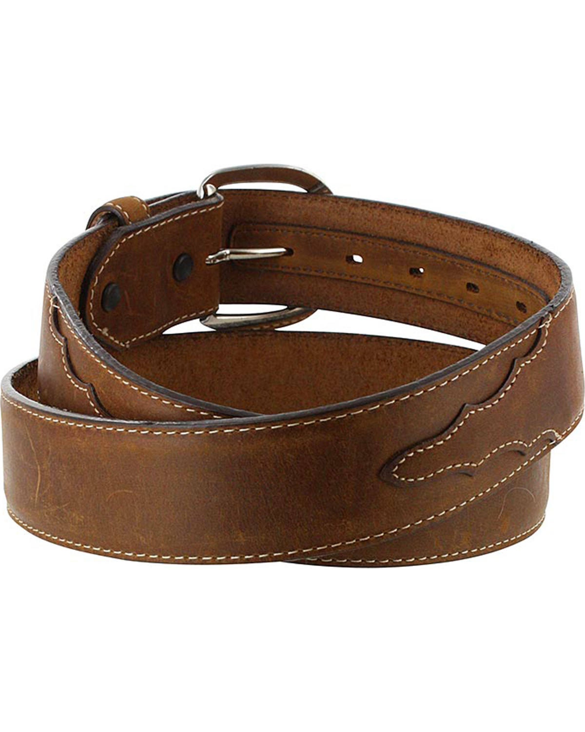Silver Creek Men&#39;s Brown Classic Western Leather Belt - Country Outfitter