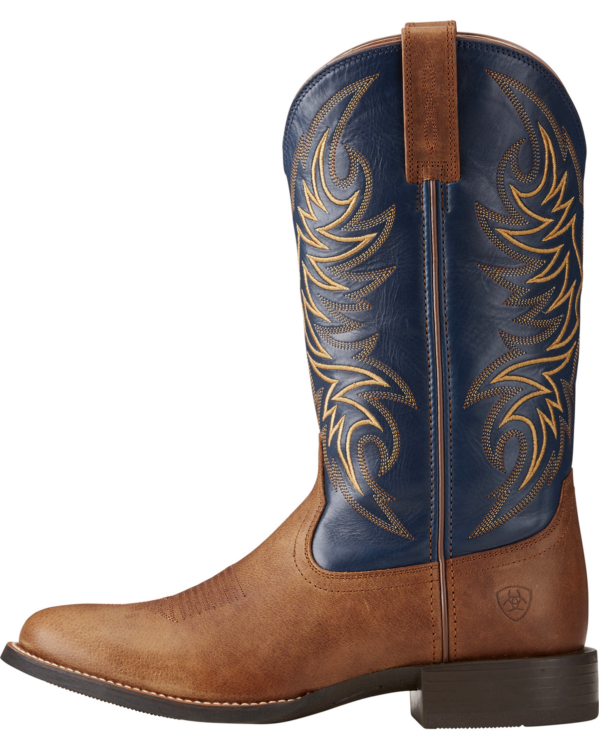 tan and blue boots